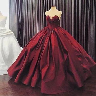 Prom Dress,burgundy Long Prom Gown, Evening Dress..