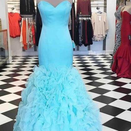 Prom Dress,sexy Prom Dress,baby Blue Organza..