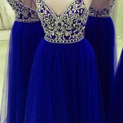 Prom Dress,sexy Prom Dress,royal Blue Evening..