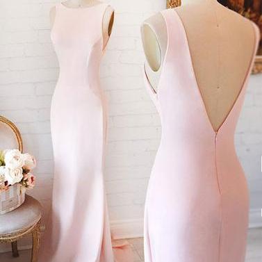 2017 Simple Elegant Prom Dress, Pink Long Prom..