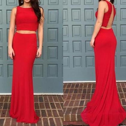 Sexy Red Prom Dresses,sleeveless Prom Dress,long..
