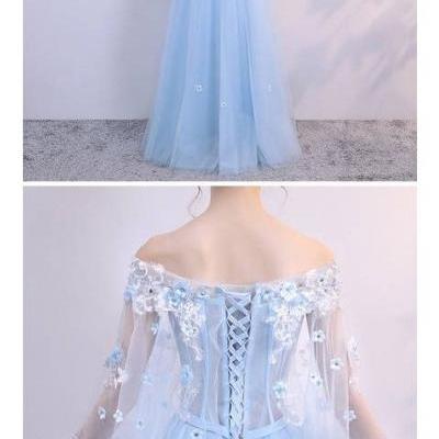 Off Shoulder Prom Dresses,Sexy Formal Dress,Floor Length Prom Dresses,Middle Sleeves,Sexy Party Dress,Custom Made Evening Dress M6392
