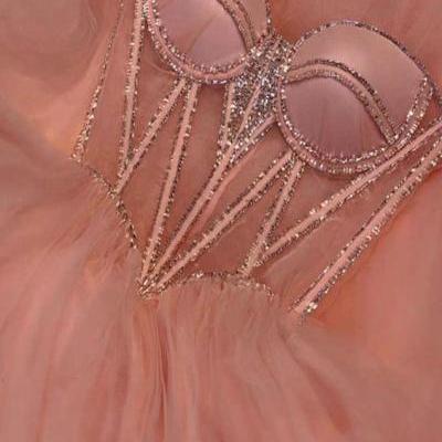 Pink Sweetheart Off Shoulder Bead Long Formal Evening Gown Prom Dress m915