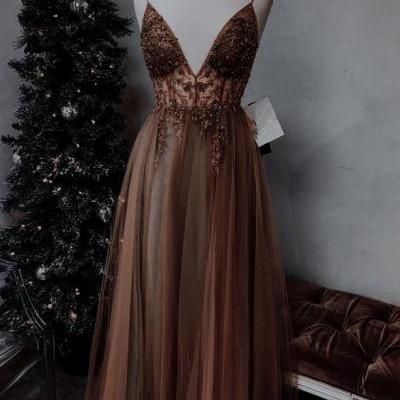 elegant tulle beaded prom dresses m2315