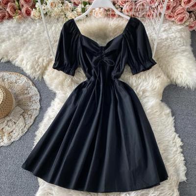 Black A line short dress fashion dress m3199