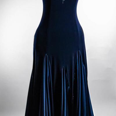 New Arrival navy blue Appliques Long evening Prom Dresses