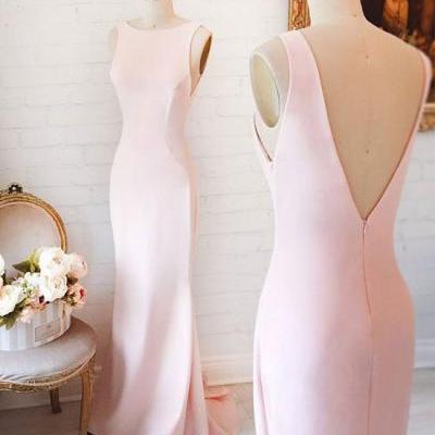  Celebrity Style simple pink mermaid long prom dress, pink formal dress for teens