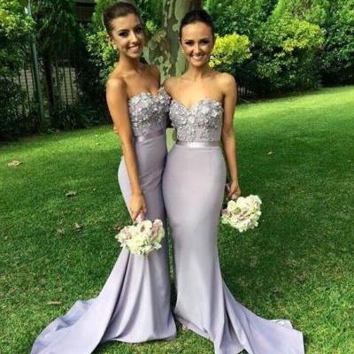 bridesmaid dress,2017 New Arrival sweetheart neck lace mermaid long prom dress