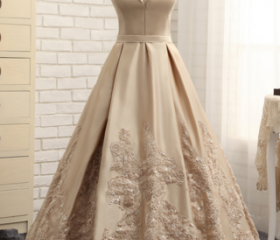 A-Line Knee-length V-neck Cap Sleeves Satin Dress Slate Blue