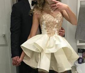 A-Line Sweetheart Neck Tiered Homecoming Dress WH1022 main image 1