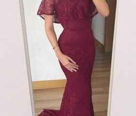 Off The Shoulder Lace Prom Dress Sexy Mermaid Graduation Dress Evening Dress