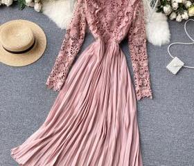 Stylish Long Sleeve Lace Dress on Luulla