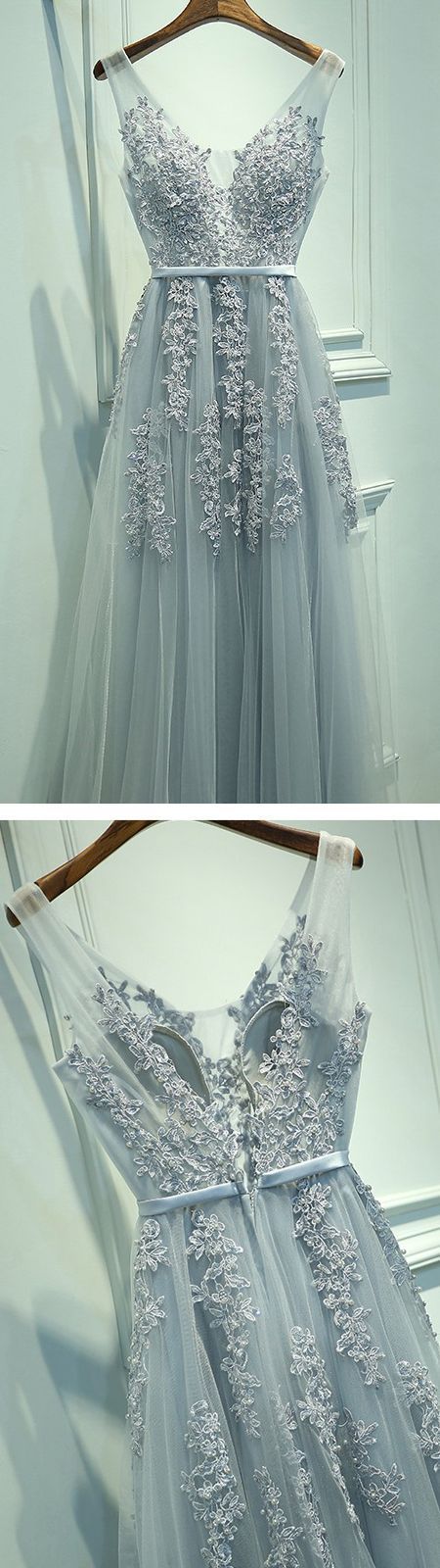 Elegant Homecoming Dress,long Appliques Prom Dress,sleeveless Tulle Long Dress For Prom,evening Party Dress M0281