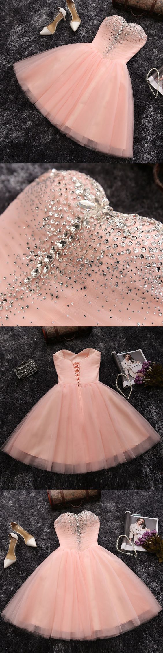 Charming Prom Dress,tulle Pink Prom Dress,short Prom Dresses,cute Party Dress M0315