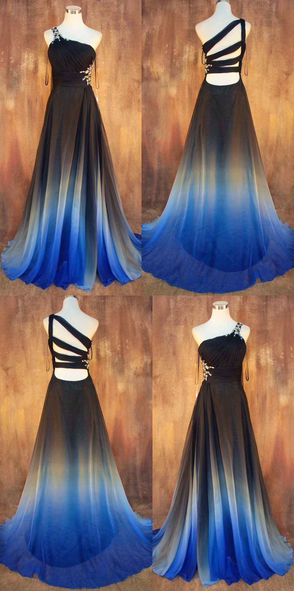 Gradient Color Prom Dresses,sweetheart Dresses,backless