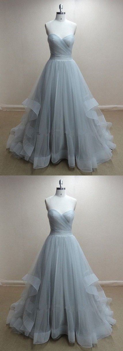 gray tulle gown