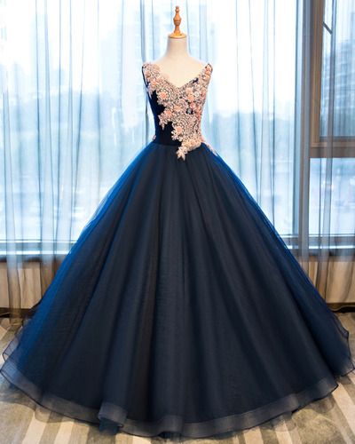 Charming Prom Dress,tulle Prom Dress,appliques Evening Dress,a-line ...