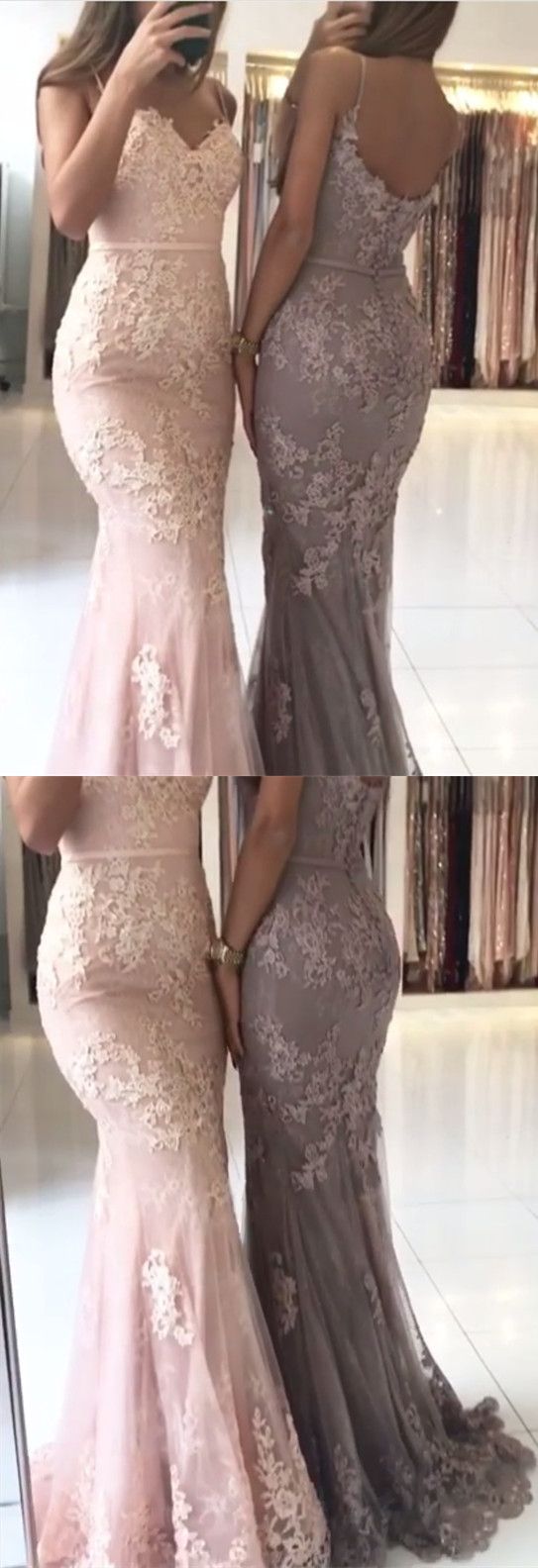 Charming Appliques Mermaid Prom Dress, Elegant Pink Prom Dresses, Formal Long Evening Dress M1178