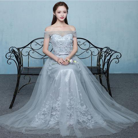 Vintage A-line One Shoulder Lace Appliqued Long Prom Dresses With Over Skirt main image 1