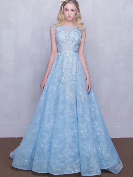 Long Lace Prom Dresses