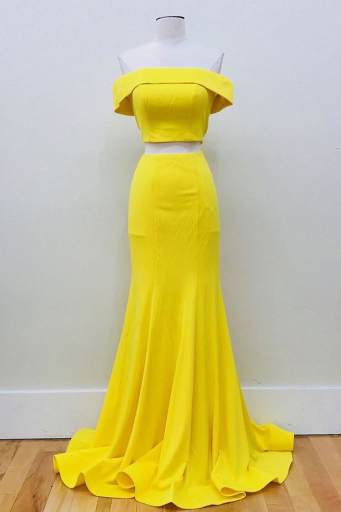 two piece yellow dress