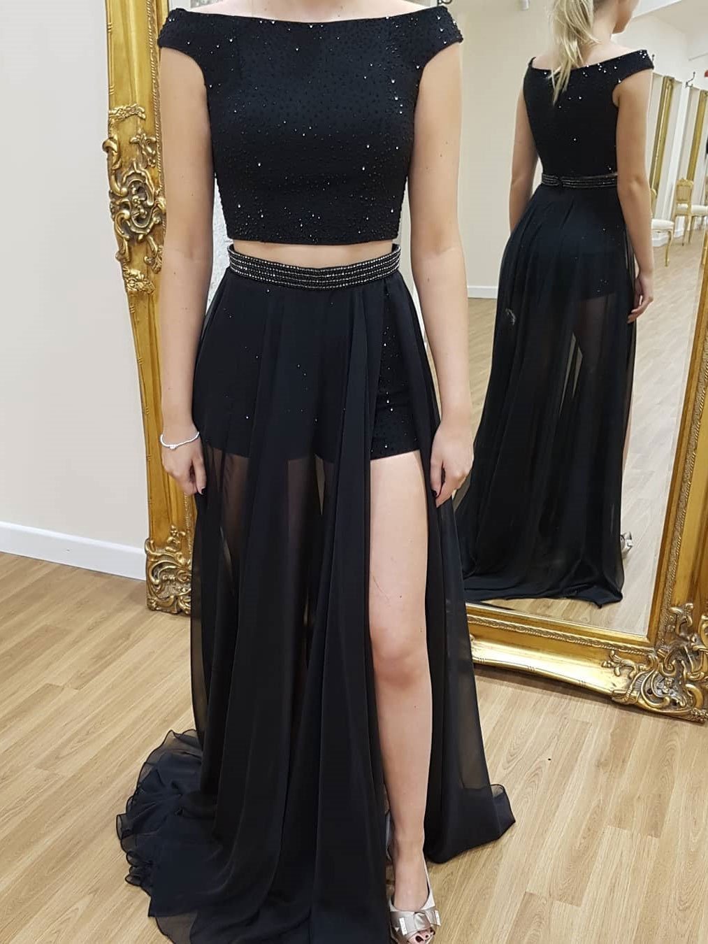 Gorgeous Satin Bateau Neckline A Line Prom Dresses With Beadings M2958 On Luulla 