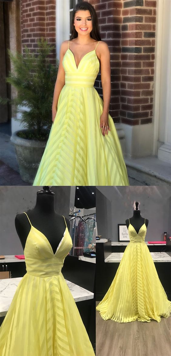 Spaghetti Strap Yellow Dress