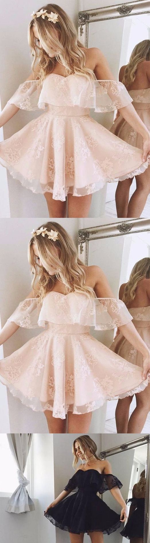 Mini Party Homecoming Dress Short Champagne Dresses With Backless Ruffles Off-the-shoulder Trendy Prom Dresses M3075