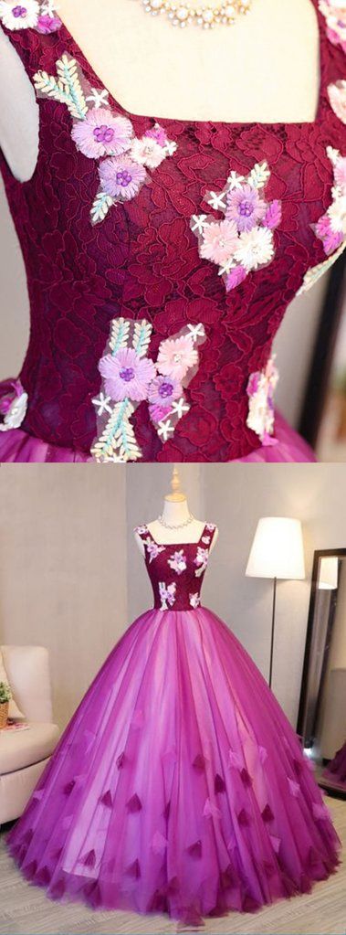 Pink Tulle Long Halter Burgundy Lace Top Senior Prom Dress With Applique M3386