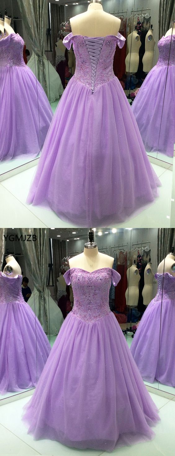 Lilac Ball Gown Strapless Floor-length Evening Dresses Ball Gown Strapless Floor-length Evening Dresses M5476