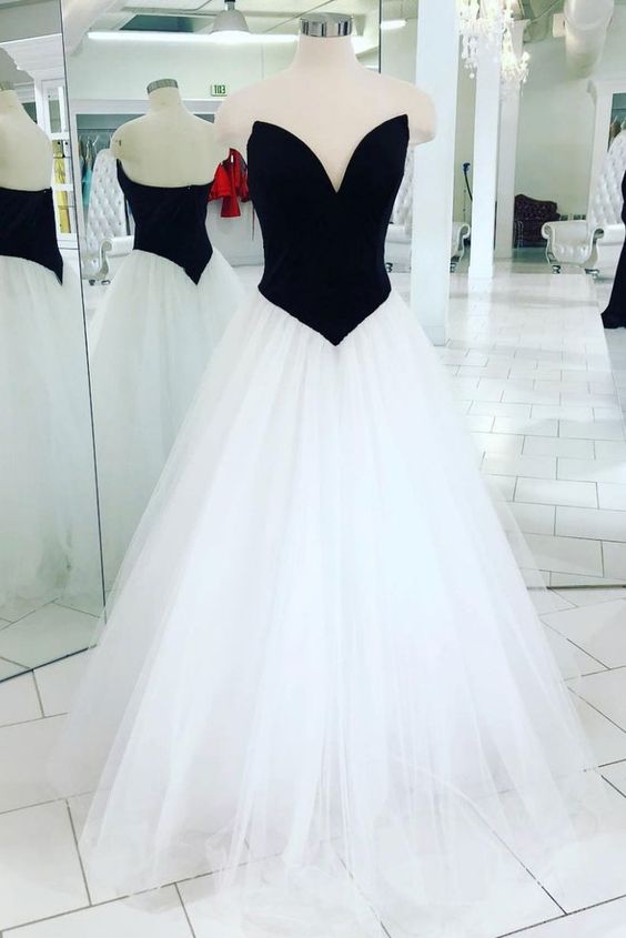 Weitese Dress One Shoulder Royal Blue Tulle Long Prom Dress Simple Evening Dress main image 1