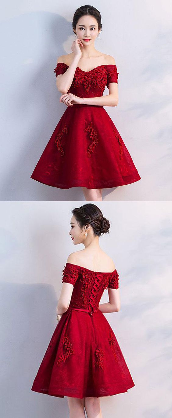 Burgundy Sweetheart Tulle Short Homecoming Dress LBQH0010