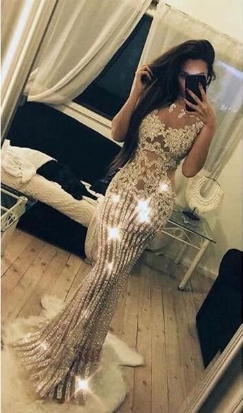 2019 Sparkly Beading Charming Fashion Stunning Gorgeous High Quality Prom Dresses, Evening Dresses M6043