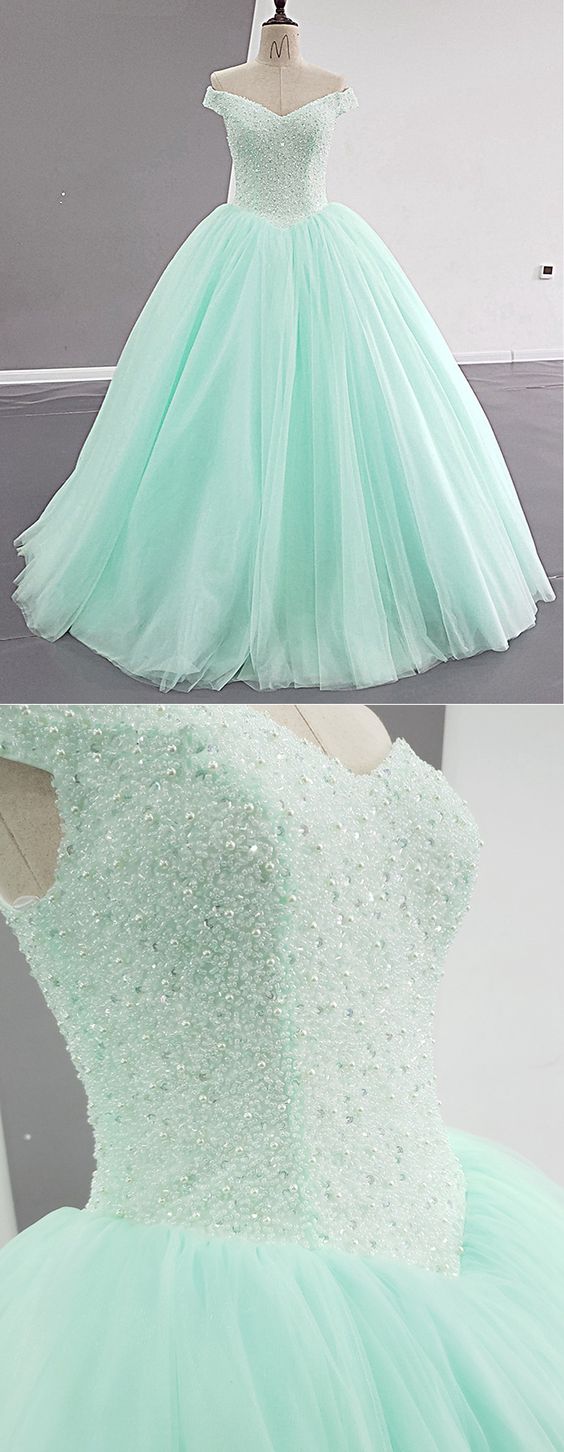 puffy mint green 15 dresses