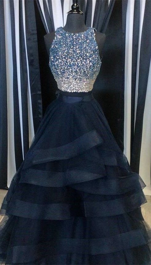 Two Piece Long Prom Dress ,popular Wedding Party Dress,long Evening Dress M6459