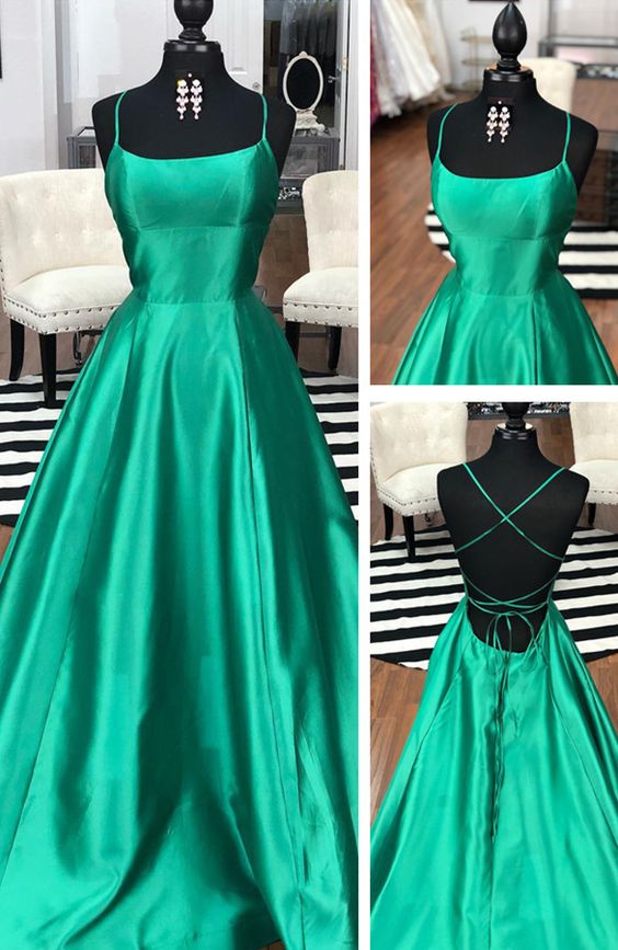Simple Prom Dress, Elegant Green Prom Dress, 2019 Long Prom Dress, Graduation Dress Party Dress M6818
