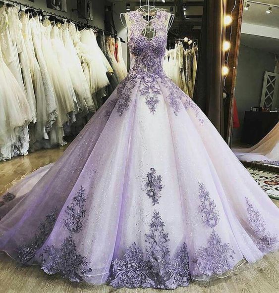 Elegant Tulle Prom Dress, Formal Ball Gown Prom Dresses, Appliques Evening Dress M6943