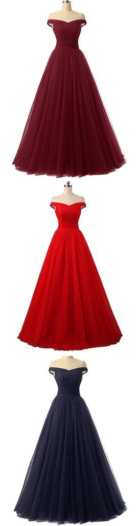 Simple A Line Tulle Long Prom Gown, Evening Dress M7021