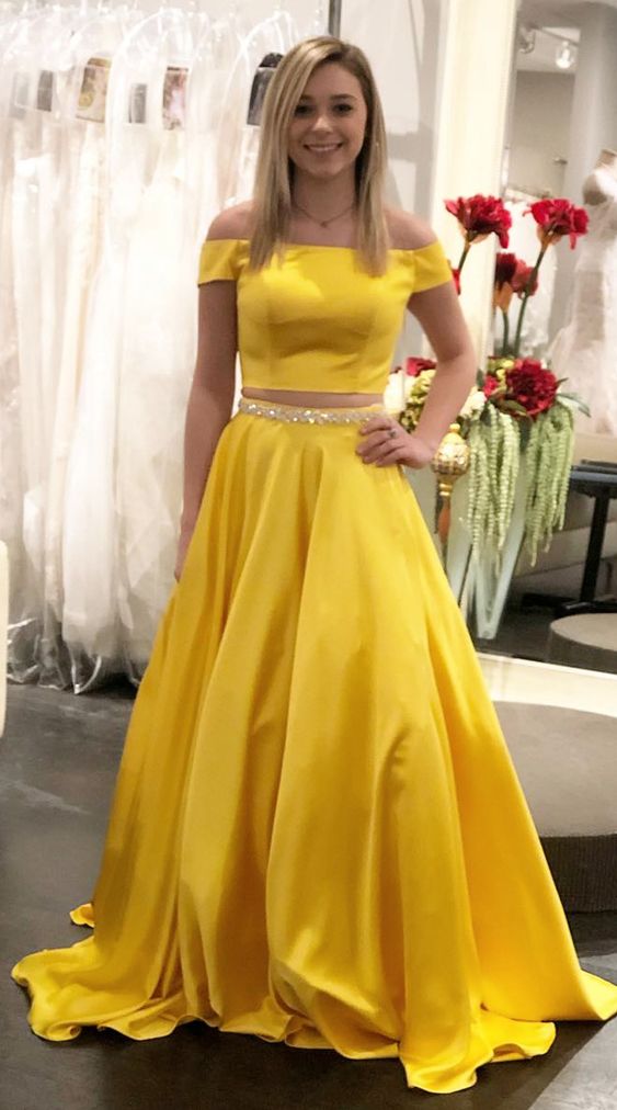 2 piece long deals prom dresses 2019