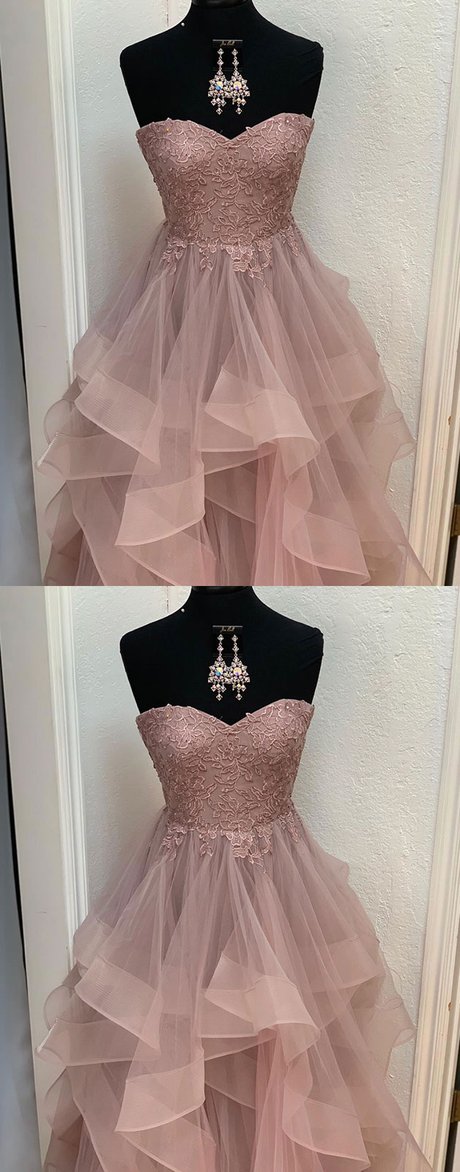 Unique Sweetheart Lace Tulle Long Prom Dress, Evening Dress M7406