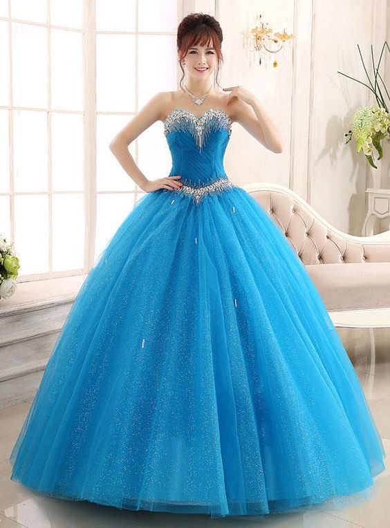 Elegant Light Blue Off-Shoulder Sweetheart Sequin Tulle Quinceanera Ball Gown DP7232