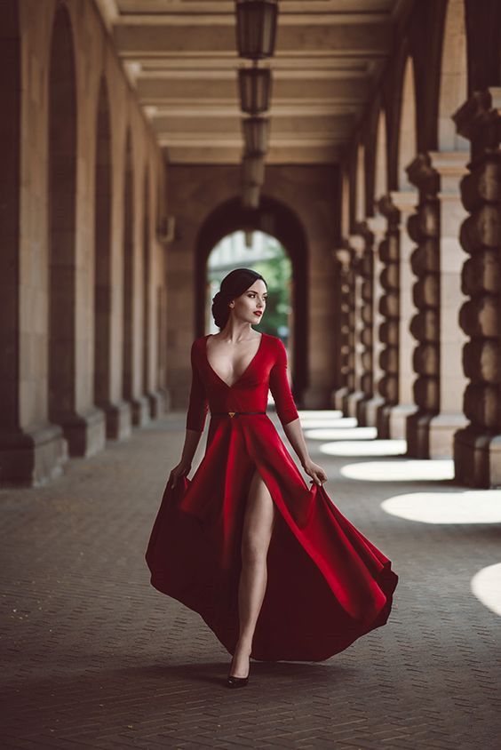 Red Prom Dress,split Prom Dress,fashion Prom Dress,sexy Party Dress,custom Made Evening Dress M7922