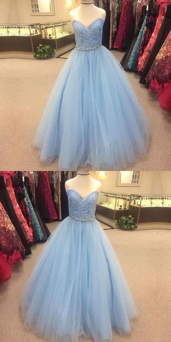 Elegant Lace Sweetheart Beaded Sashes Tulle Ball Gowns Quinceanera Dresses M8008