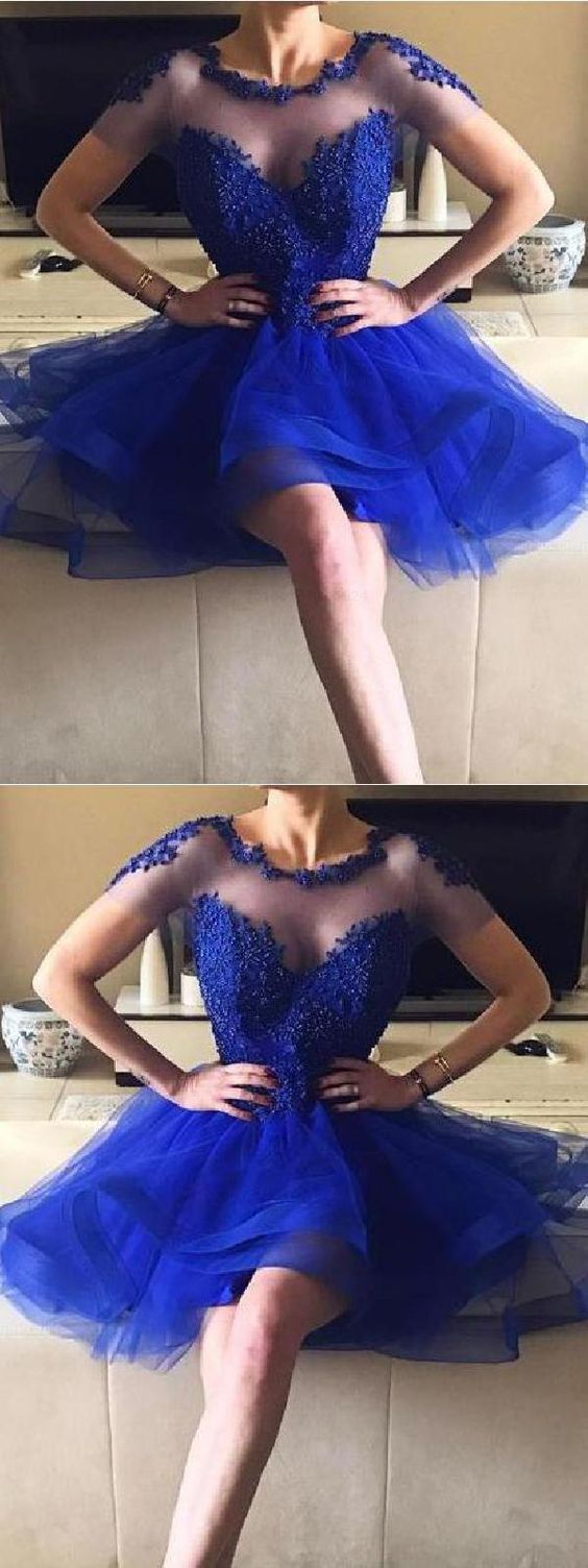 Prom Dresses Backless, Homecoming Dresses Blue, Short Prom Dresses M8186