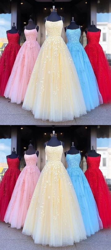 Backless Yellow Pink Blue Red Burgundy Lace Prom Dresses M9333