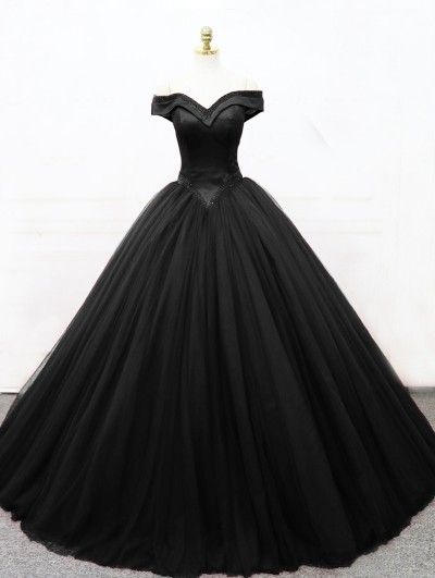 Black Gothic Princess Ball Gown Wedding Dress M9446