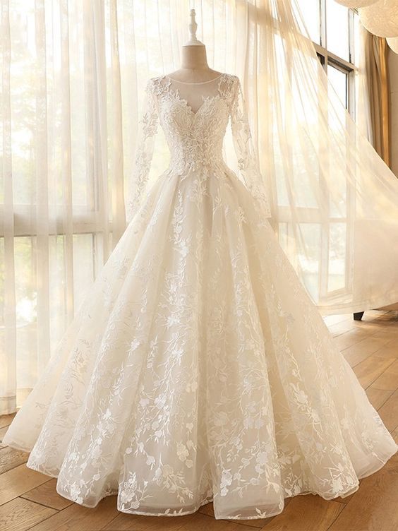 Fabulous Off Shoulder Neckline ,a-line Wedding Dress With Lace Appliques & 3d Flowers & Beadings M217