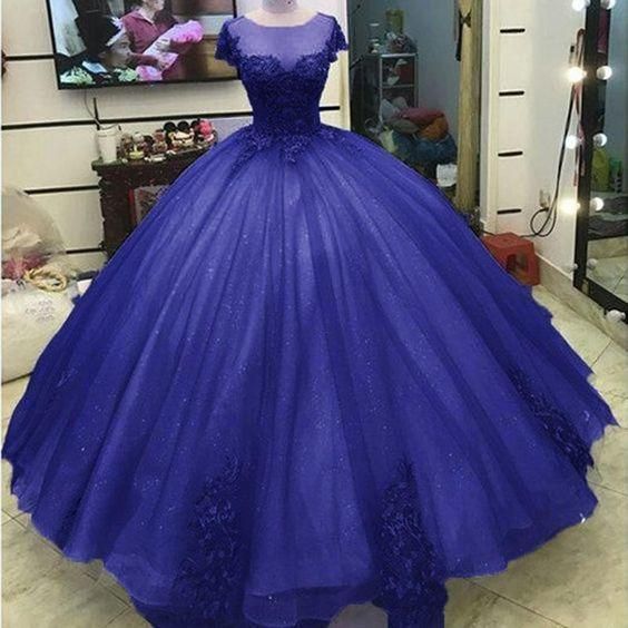 Ball Gown Princess Prom Dresses Lace Appliqued Victorian Formal Gowns M366