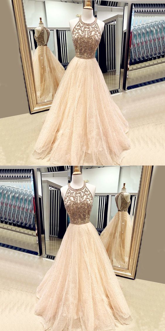 Champagne Prom Dress,long Prom Dress,robe De Bal,formal Dresses M530