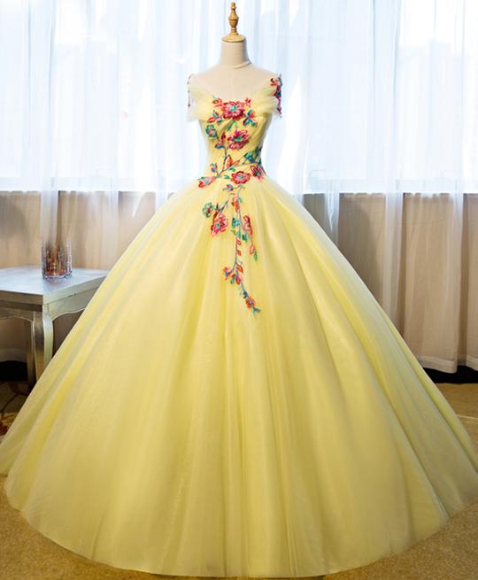 long yellow gowns